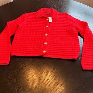 Talbots Cherry Red Knit Sweater
